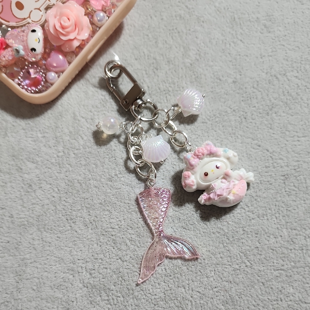 ❌️SOLD❌️Sanrio My Melody Mermaid Keychain Kawaii Pink Pastel Ocean Charm Cute